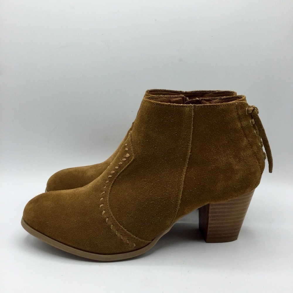 Minnetonka Brown Ankle Booties with Tassel Zipper